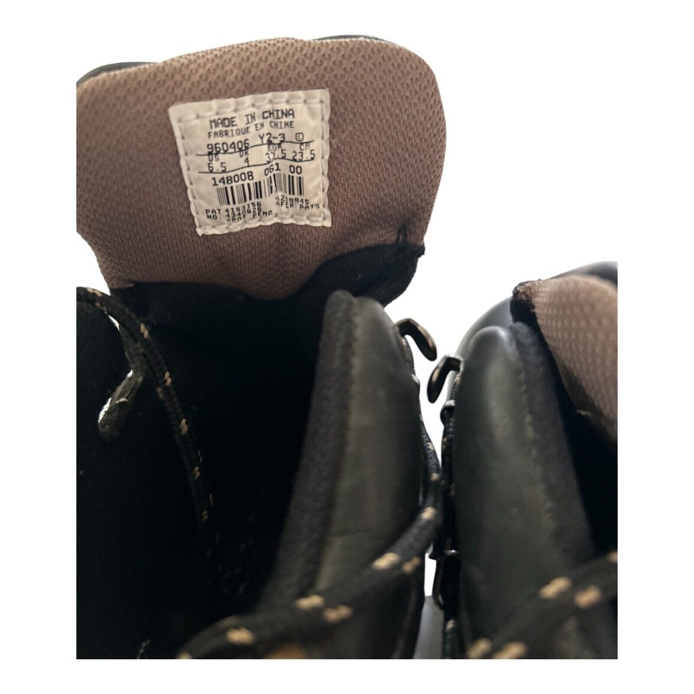 Nike Black Leather Lace-Up Ankle Boots with Tan Trim - Picture 4 of 10